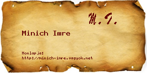 Minich Imre névjegykártya